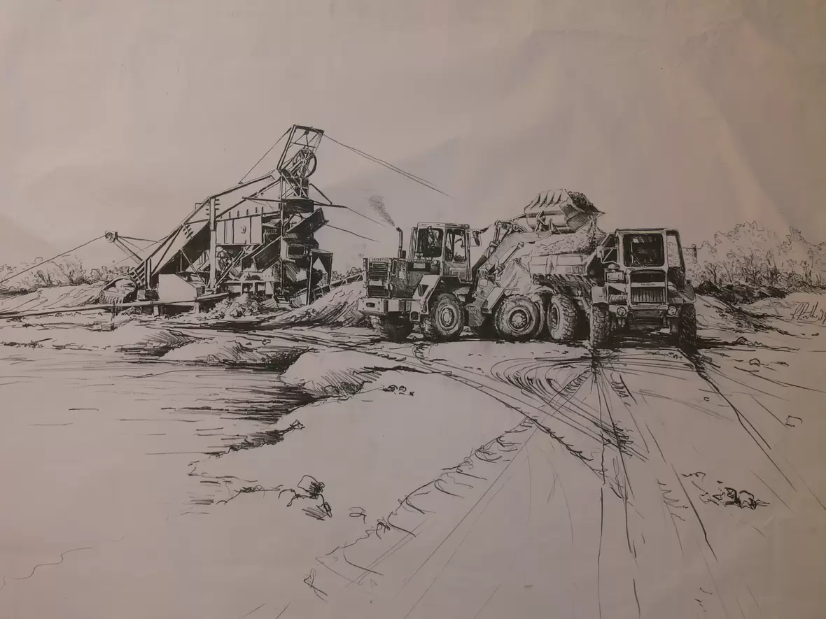 industrie-zeichnung-1997-kies-werk