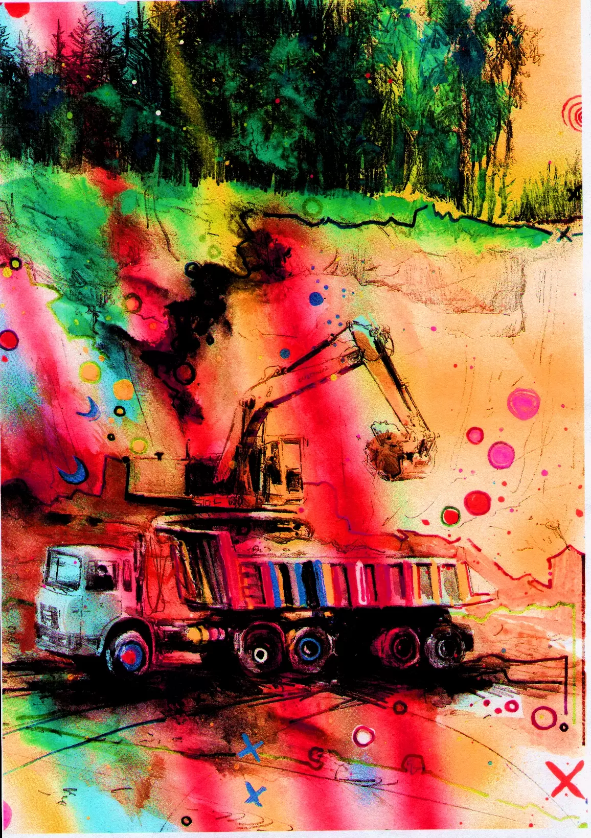 industrie_hoffmann_grube_bagger_rot