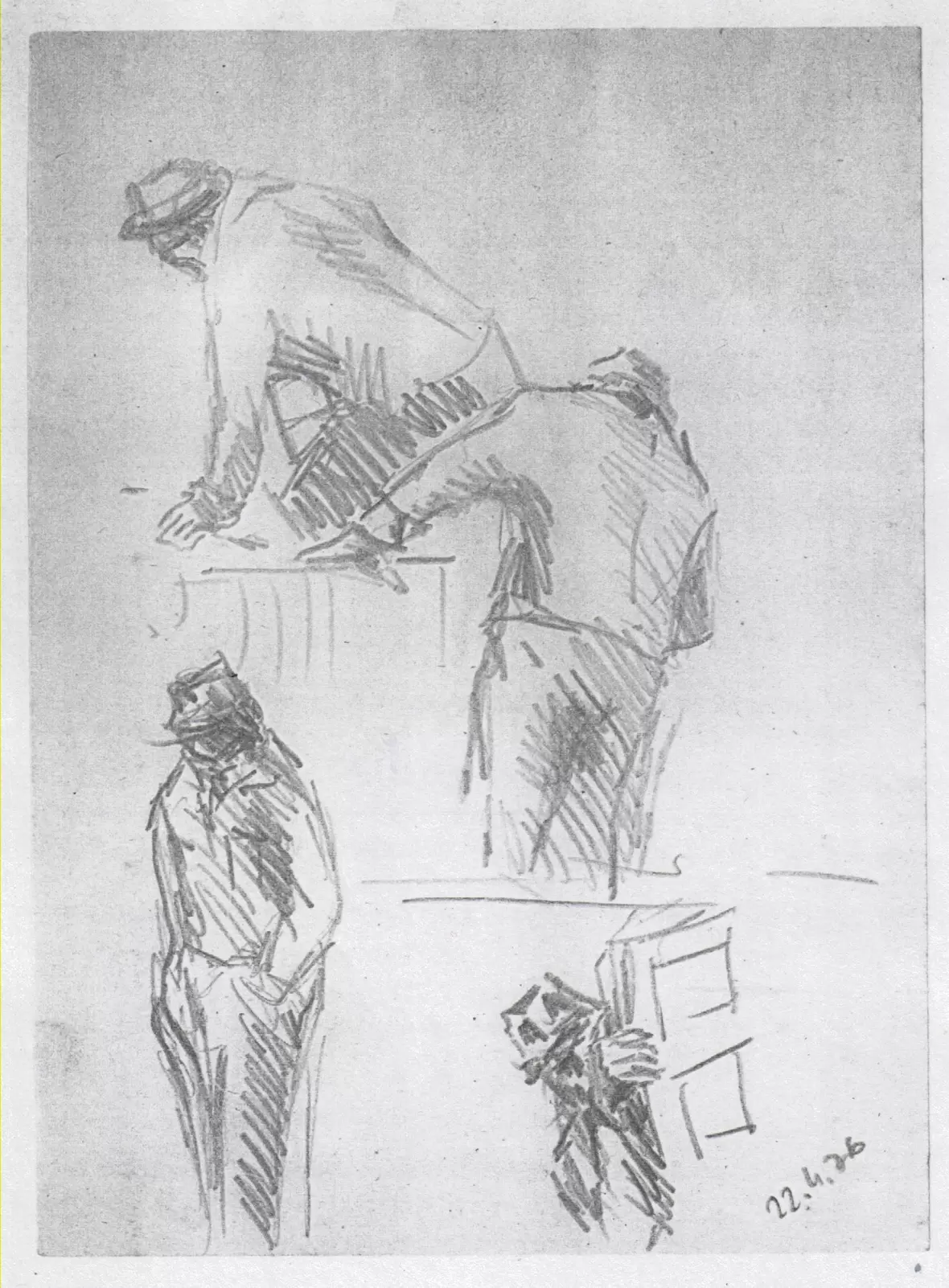 saliter-1976-04-22-02-schiele-bewegung-studie-kopf-hut