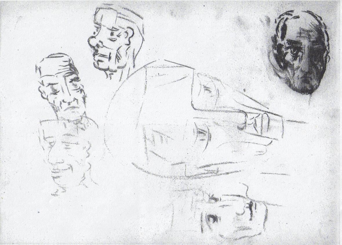 skizze-1973-test-studie-koepfe