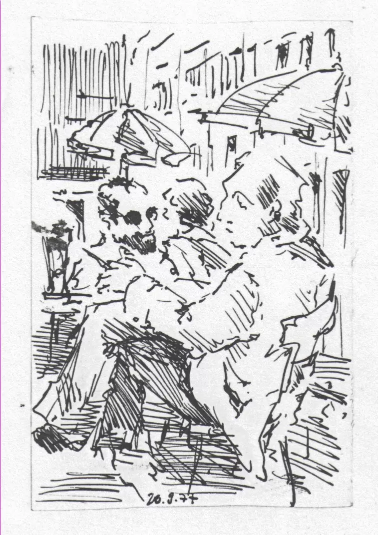 skizze-1977-09-20-00-im-cafe